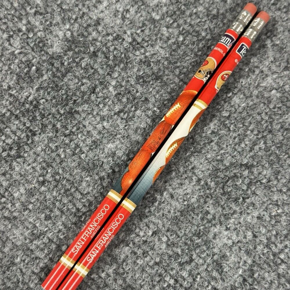 2x Vintage 1980s NFL Throwback Pencils SAN FRANCISCO 49ERS New Unused